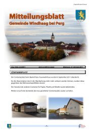 Mitteilungsblatt der Gemeinde Windhaag bei Perg vom 31. Oktober ...