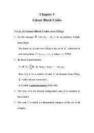 Chapter 3 Linear Block Codes ∑