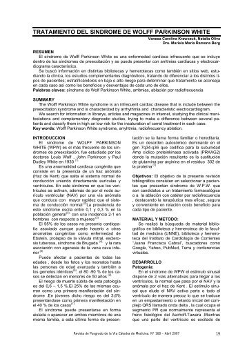 TRATAMIENTO DEL SINDROME DE WOLFF PARKINSON WHITE