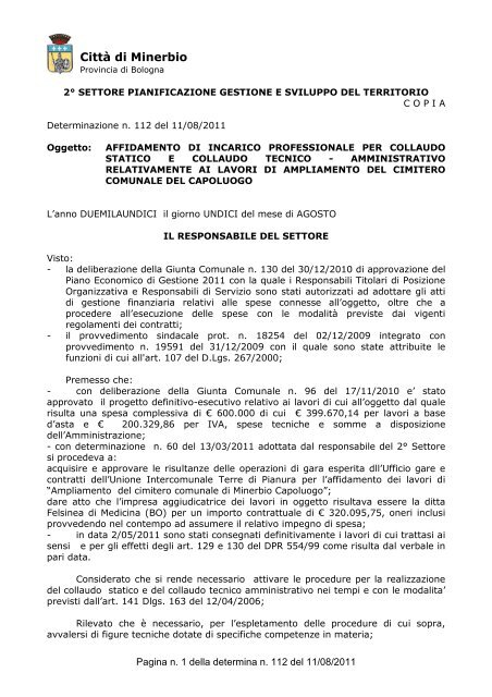 Collaudo statico ed tecnico amministrativo lavori di ampliamento ...