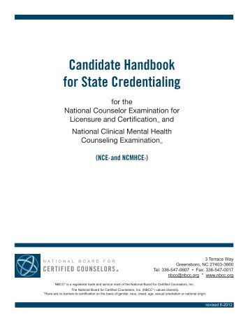 Candidate Handbook for State Credentialing - National Board for ...