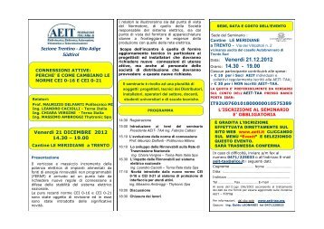 Locandina - Aeit - Sezione Trentino Alto Adige