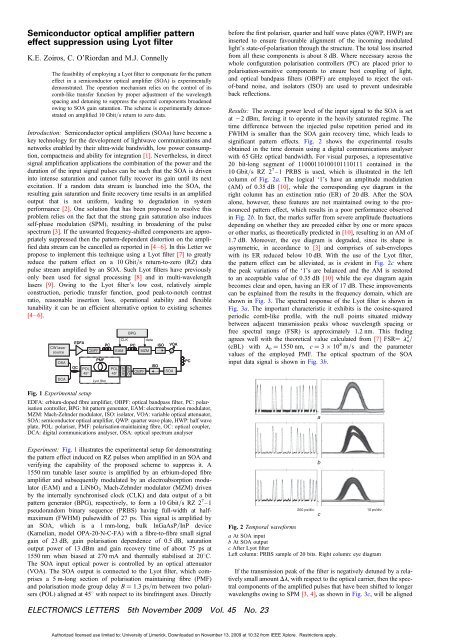 Semiconductor optical amplifier pattern effect suppression using ...