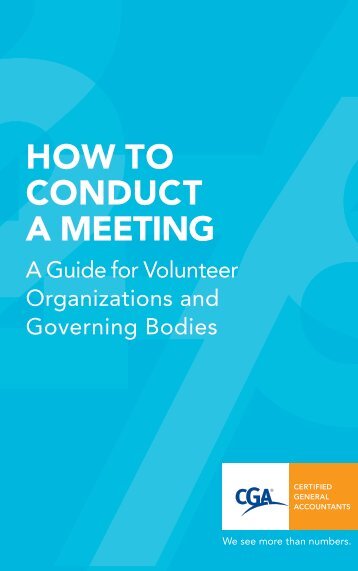 How to Conduct a Meeting - Certified General Accountants of Ontario