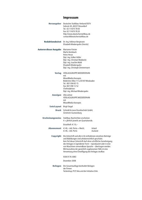 Stahlbau Nachrichten - Verlagsgruppe Wiederspahn