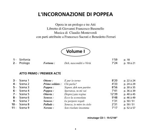 L'INCORONAZIONE DI POPPEA - CD Baroque - K617