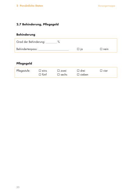 VORSORGEMAPPE - in Feldkirch