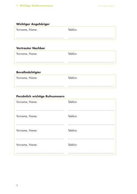 VORSORGEMAPPE - in Feldkirch