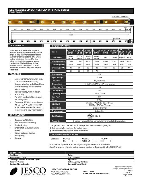 led flexible linear • dl-flex-up static series - Jesco Lighting