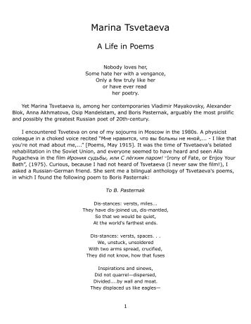 Marina Tsvetaeva, Her Life in Poems - Rolf Gross