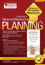 Certificate in Advanced Maintenance Planning - Octara.com