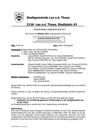 Stadtgemeinde Laa ad Thaya 2136 Laa ad ... - Laa.spoe.at - SPÃ