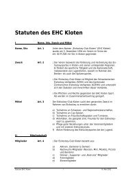 Statuten des EHC Kloten - EHC Kloten Verein