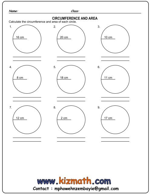 Calculate the Circumference and Area of Circles - Math for Children