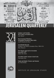 INSTITUTE OF JERUSALEM STUDIES - Jerusalem Quarterly