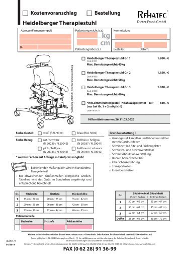 Heidelberger Therapiestuhl - Rehatec