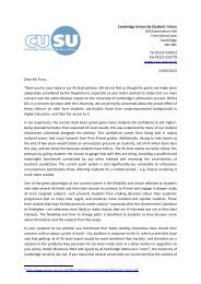 an open letter - Cambridge University Students' Union - University of ...