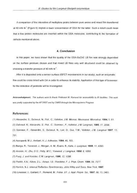 Etude de différentes méthodes de biofonctionnalisation pour la ...