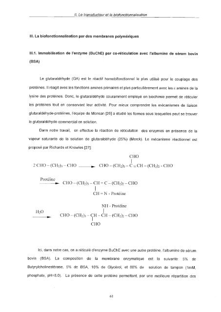 Etude de différentes méthodes de biofonctionnalisation pour la ...