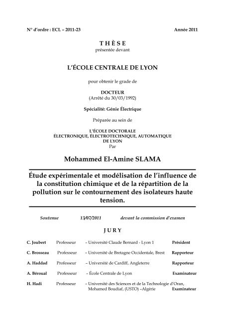 Mohammed El-Amine SLAMA Étude expérimentale et modélisation ...