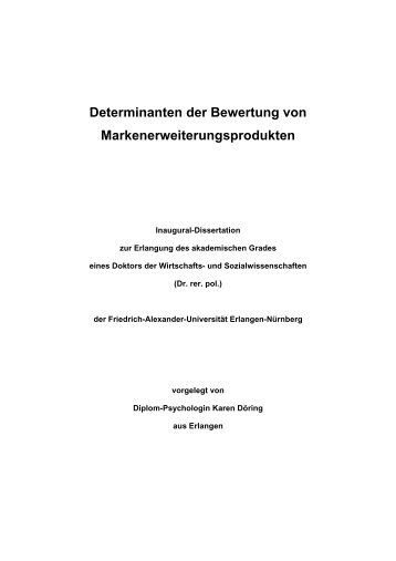 Determinanten der Bewertung von Markenerweiterungsprodukten