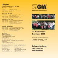 37. Falkenstein-Seminare 2009 - RAS Training und Beratung