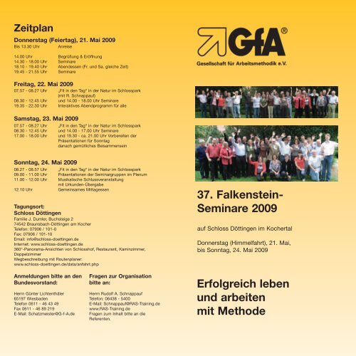 37. Falkenstein-Seminare 2009 - RAS Training und Beratung