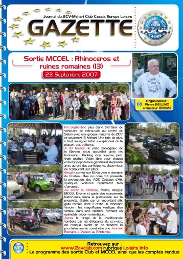 Sortie MCCEL : RhinocÃ©ros et ruines romaines ... - Mehari 2 CV Club