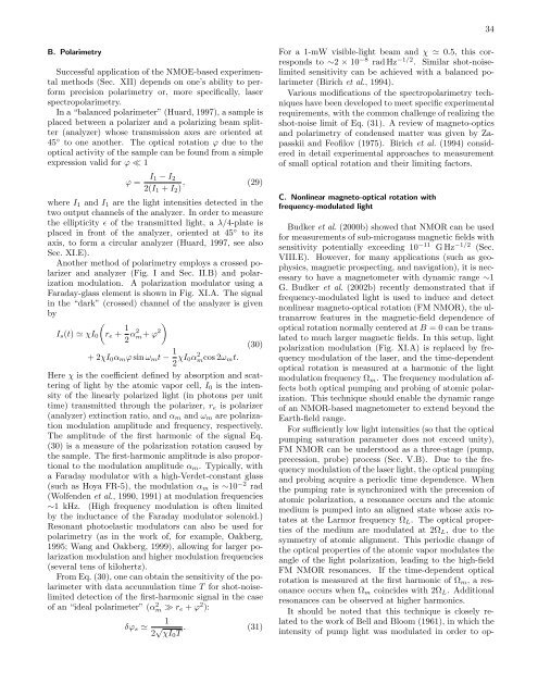 Resonant nonlinear magneto-optical effects in atomsâ - The Budker ...