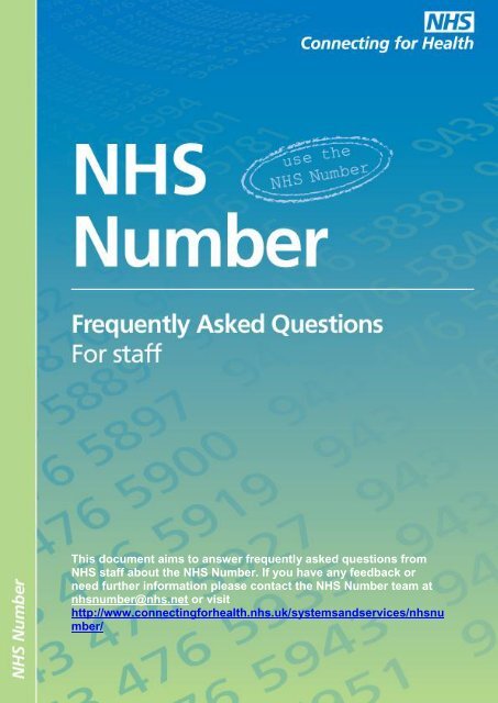 NHS Number FAQs - Systems