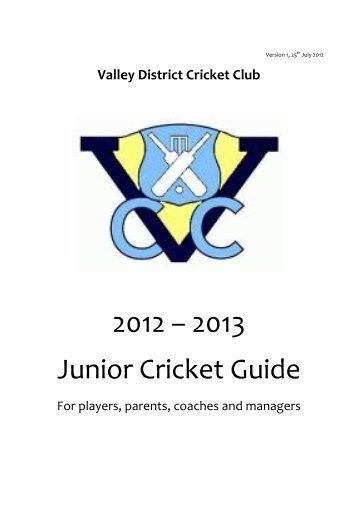 Juniors Guide - Queensland Cricket