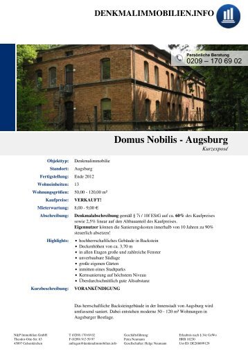 Domus Nobilis - Augsburg - Denkmalimmobilien.info