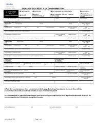 DEMANDE DE CRÉDIT À LA CONSOMMATION - Acura