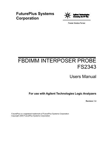 FBDIMM INTERPOSER PROBE FS2343 - FuturePlus Systems