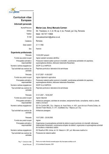Manuela-cv actualizat2010_europass - USAMV Cluj-Napoca