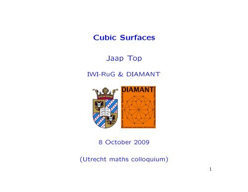 Cubic Surfaces Jaap Top - Wiskunde