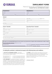 Enrolment Form (PDF) - Yamaha Music School