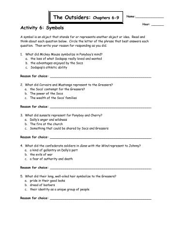 The Outsiders Chapters 5 & 6 Questions & Vocabulary