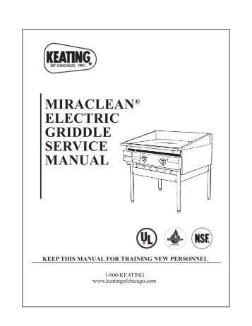 Miraclean Griddle (Electric) â Pre-2000 Series