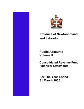 Volume II - Finance - Government of Newfoundland and Labrador