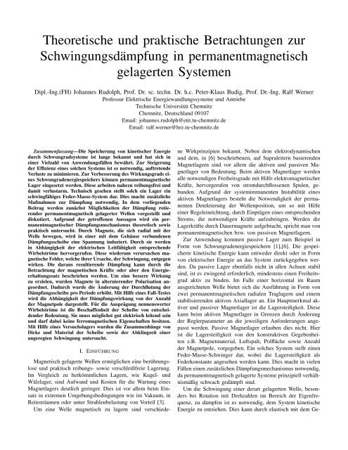 Theoretische und praktische Betrachtungen zur ...