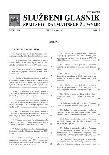 SADRÅ½AJ - Splitsko-dalmatinska Å¾upanija