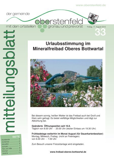 Urlaubsstimmung im Mineralfreibad Oberes Bottwartal