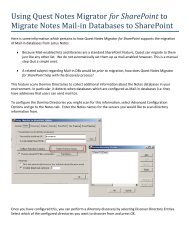 Using Quest Notes Migrator for SharePoint to Migrate ... - Communities