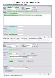 Checkliste fÃ¼r Artikelanlage