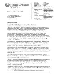 HomeGround's letter to Prime Minister Kevin Rudd