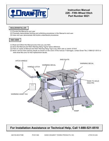 Installation Instructions - Draw-Tite