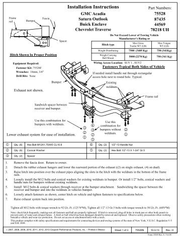 Installation Instructions - Hidden Hitch