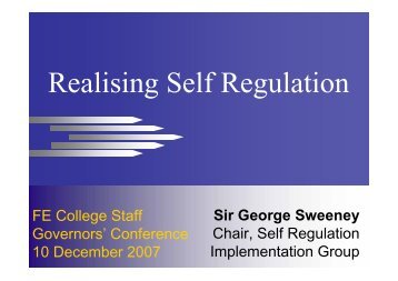 Realising Self Regulation - UCU