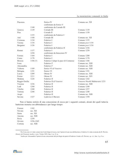 Supplemento al n. 37 vol. II - MONETE E MEDAGLIE. Scritti di ...